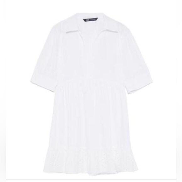 ZARA EMBROIDERED RUFFLED DRESS - Picture 6 of 6